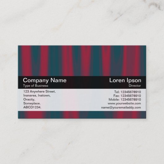 Kleurenband - zwart - rode drapery visitekaartje (Voorkant)