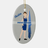 Kleurenbeschermer bruin brein in blauw keramisch ornament (Rechts)