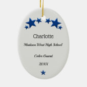 Kleurenbeschermer bruin haar in blauw en zwart keramisch ornament (Achterkant)