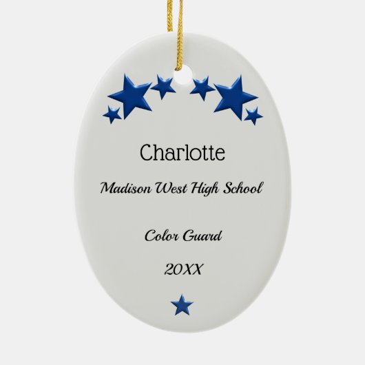 Kleurenbeschermer bruin haar in blauw en zwart keramisch ornament (Achterkant)