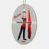 Kleurenbeschermer Bruin Hair Braid Red & Black Keramisch Ornament (Links)