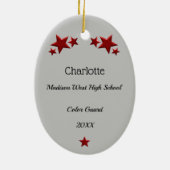 Kleurenbeschermer Bruin Hair Braid Red & Black Keramisch Ornament (Achterkant)