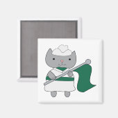 Kleurenbeschermer Kat Groen en Wit Magneet (Voorkant / Achterkant)