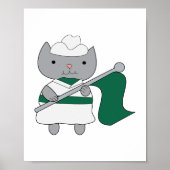 Kleurenbeschermer Kat Groen en Wit Poster (Voorkant)
