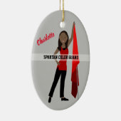 Kleurenbeschermer zwart haar in rood en zwart keramisch ornament (Rechts)