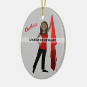 Kleurenbeschermer zwart haar in rood en zwart keramisch ornament (Links)