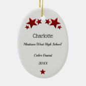 Kleurenbeschermer zwart haar in rood en zwart keramisch ornament (Achterkant)