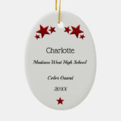 Kleurenbeschermhuls met blauw haar in rood keramisch ornament (Achterkant)