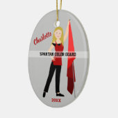 Kleurenbescherming met blauw-haarrood en zwart keramisch ornament (Links)