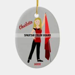 Kleurenbescherming met blauw-haarrood en zwart keramisch ornament