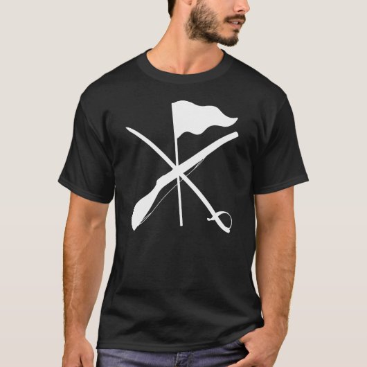 Kleurenbeschermingsuitrusting Rifle Saber Vlag T-shirt (Voorkant)