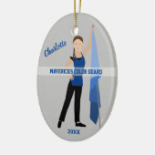 Kleurenbeschermster Bruin Haarhaar Braid in blauw Keramisch Ornament (Links)