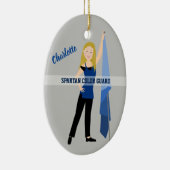 Kleurenbeschermster in blauw en zwart keramisch ornament (Rechts)