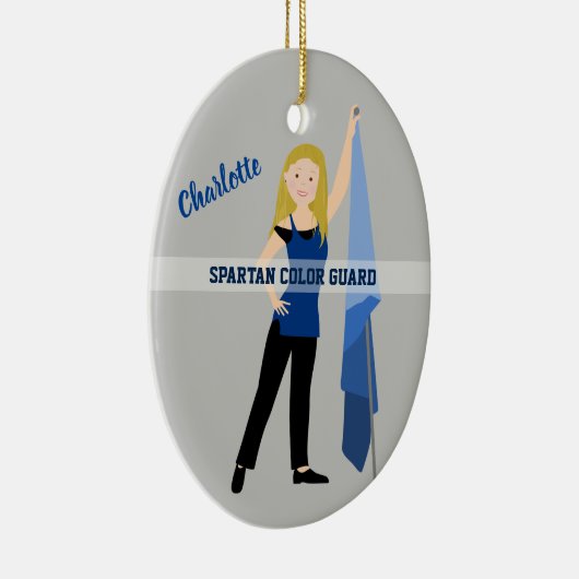 Kleurenbeschermster in blauw en zwart keramisch ornament (Rechts)