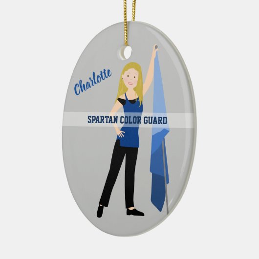 Kleurenbeschermster in blauw en zwart keramisch ornament (Links)