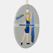 Kleurenbeschermster in blauw keramisch ornament