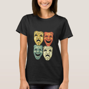 kleurenbioscoopmasker voor vrouwen Funny Drama T-shirt