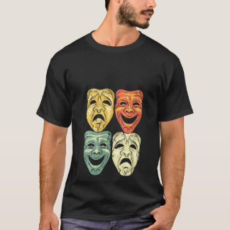 kleurenbioscoopmasker voor vrouwen Funny Drama T-shirt