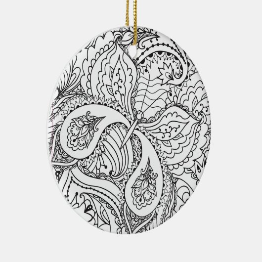 Kleurenblaaskunst Nieuw ontwerp Floral esthetisch  Keramisch Ornament (Rechts)