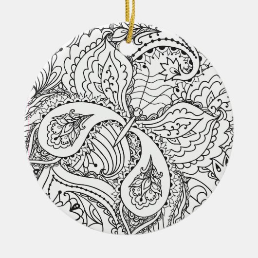 Kleurenblaaskunst Nieuw ontwerp Floral esthetisch  Keramisch Ornament (Voorkant)