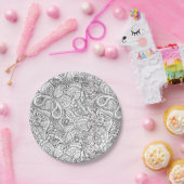 Kleurenblaaskunst Nieuw ontwerp Floral esthetisch  Papieren Bordje (Feest)