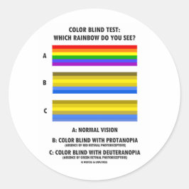 Kleurenblaastest (kleuren van de regenboogzichttes ronde sticker