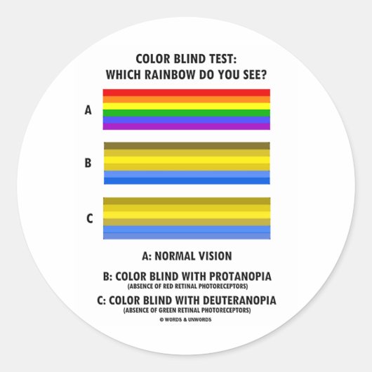 Kleurenblaastest (kleuren van de regenboogzichttes ronde sticker (Voorkant)