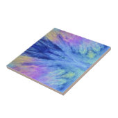 Kleurenblad blauw groen paars roze tegeltje (Zijkant)