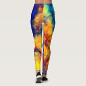 Kleurenblad Blauw rood Geel Blauwgroen Multi-Color Leggings (Achterkant)