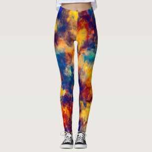 Kleurenblad Blauw rood Geel Blauwgroen Multi-Color Leggings
