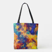 Kleurenblad Blauw rood Geel Blauwgroen Multi-Color Tote Bag (Achterkant)