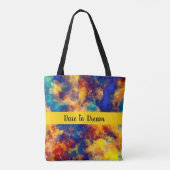 Kleurenblad Blauw rood Geel Blauwgroen Multikleure Tote Bag (Achterkant)