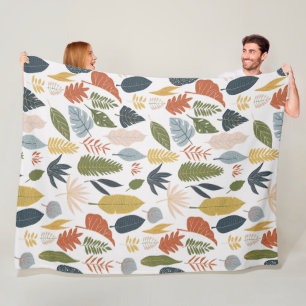 Kleurenblad Kleurrijk oranje blauw, witte drift Fleece Deken