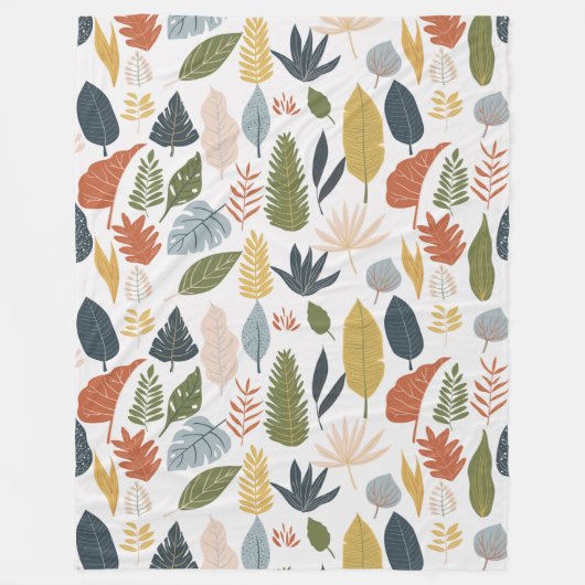 Kleurenblad Kleurrijk oranje blauw, witte drift Fleece Deken (Voorkant)