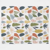 Kleurenblad Kleurrijk oranje blauw, witte drift Fleece Deken (Voorkant (Horizontaal))