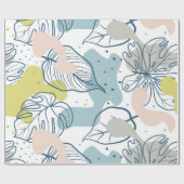 Kleurenbladeren en patroon van organische vormen cadeaupapier (Vlak)