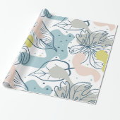 Kleurenbladeren en patroon van organische vormen cadeaupapier (Uitgerold)