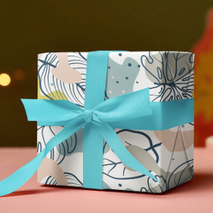 Kleurenbladeren en patroon van organische vormen cadeaupapier