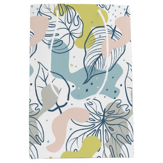 Kleurenbladeren en patroon van organische vormen medium cadeauzakje (Voorkant)