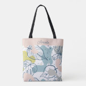 Kleurenbladeren en patroon van organische vormen tote bag (Achterkant)