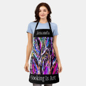 Kleurenbladeren Olie en acrylische Abstracte kunst Schort (Gedragen)