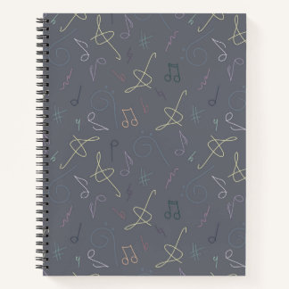 kleurenbladmuziekpatroon notitieboek