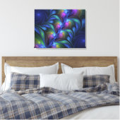 Kleurenblauw Abstract blauw roze groene triptych Canvas Afdruk (Insitu (Slaapkamer))