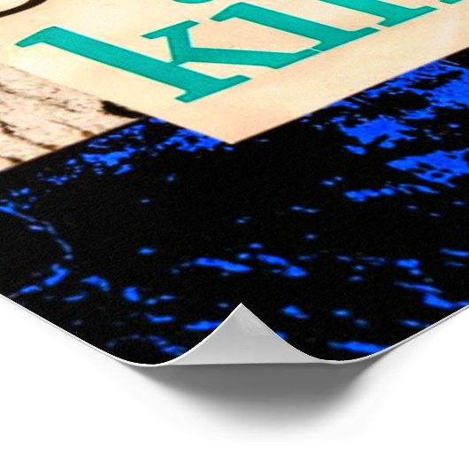 Kleurenblauw Blauwgroen Poster (Hoek)