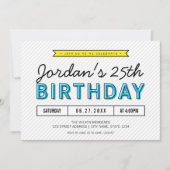 Kleurenblauw en geel Elke leeftijd Moderne verjaar Kaart (Voorkant)