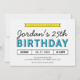 Kleurenblauw en geel Elke leeftijd Moderne verjaar Kaart