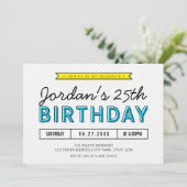 Kleurenblauw en geel Elke leeftijd Moderne verjaar Kaart (Staand voorkant)