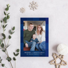 Kleurenblauw met platte druk voor kerstmis feestdagenkaart