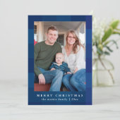 Kleurenblauw met platte druk voor kerstmis feestdagenkaart (Staand voorkant)