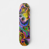 Kleurenblauw Moderne Abstracte vloeiende kunst Persoonlijk Skateboard (Voorkant)
